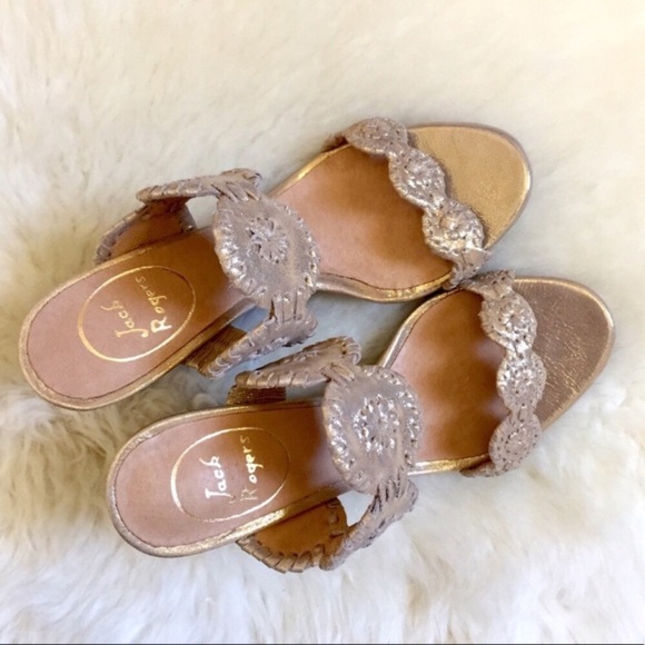 Jack Rogers Gold Luccia Stardust Platform Wedges - Picture 2 of 8